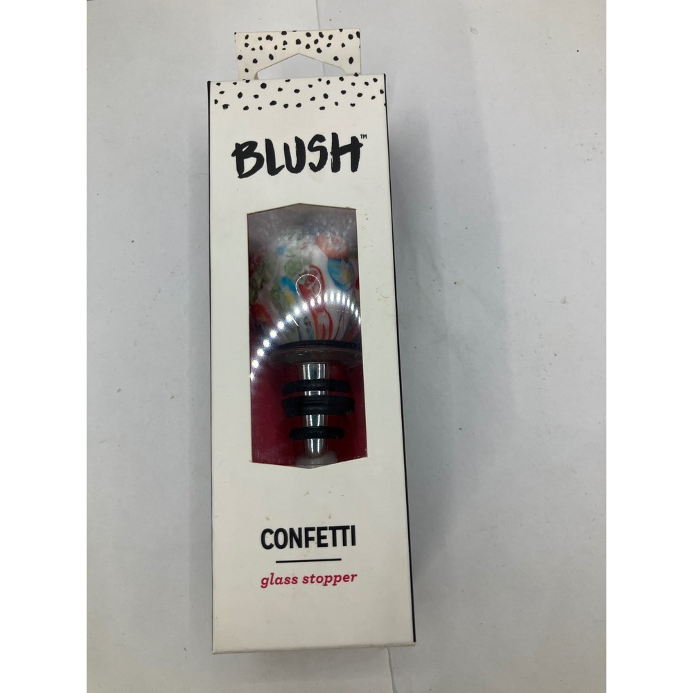 Blush Confetti Glass Wine Bottle Stopper Decorative Barware Kitchen